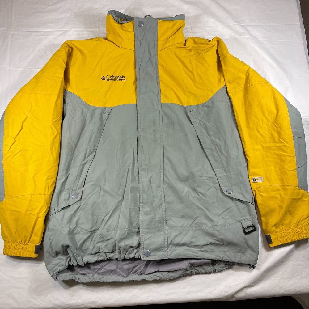 Columbia Summit Zone Interchange 3-in-1 Jacket Men’s M Yellow Gray Waterproof